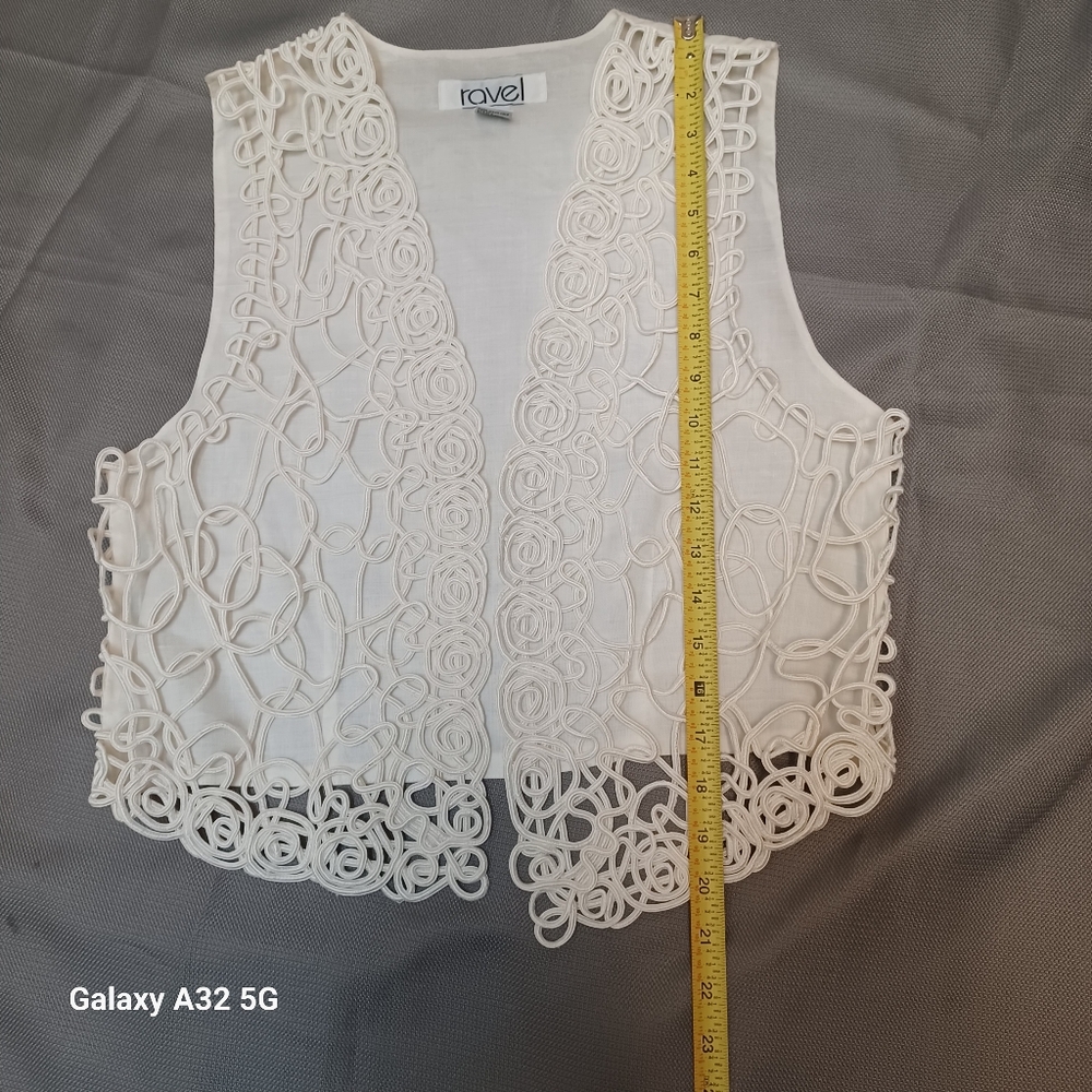 Ravel Women Vest White and Black Textured Fabric Size M - Picture 14 of 16